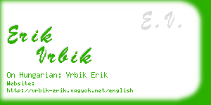 erik vrbik business card